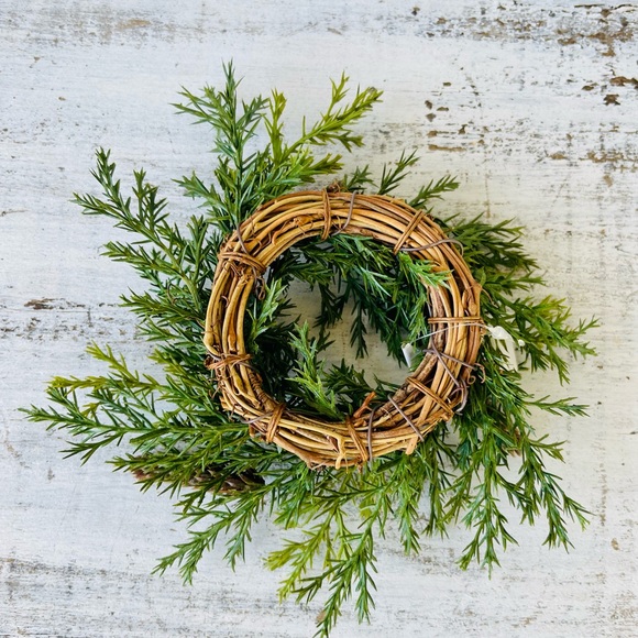 *Green Prickly Pine Candle Ring, 6” - Picture 10 of 10